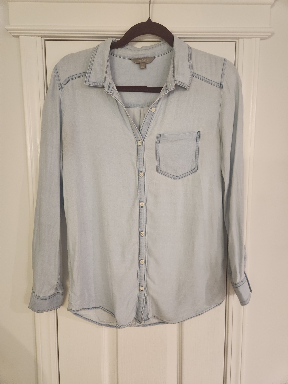 Light Blue Womens Button-Down Shirt Size Small